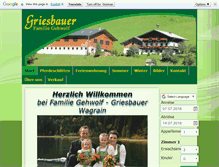 Tablet Screenshot of griesbauer-wagrain.at